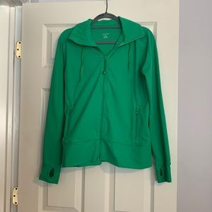 Green Lands End track jacket- great condition